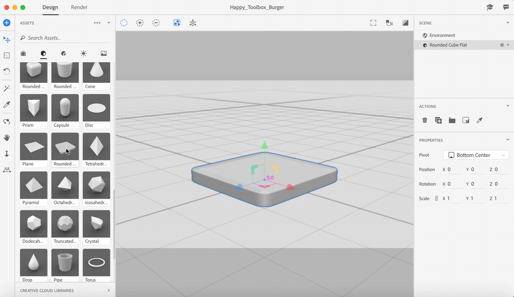 what file format for 3d does adobe dimension use