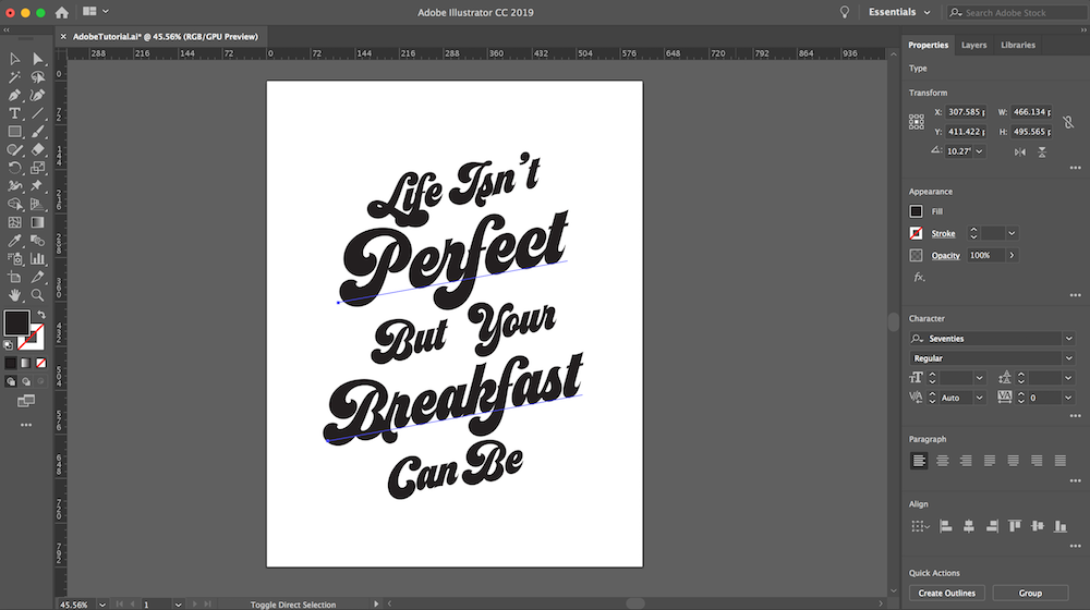 typography art tutorial illustrator